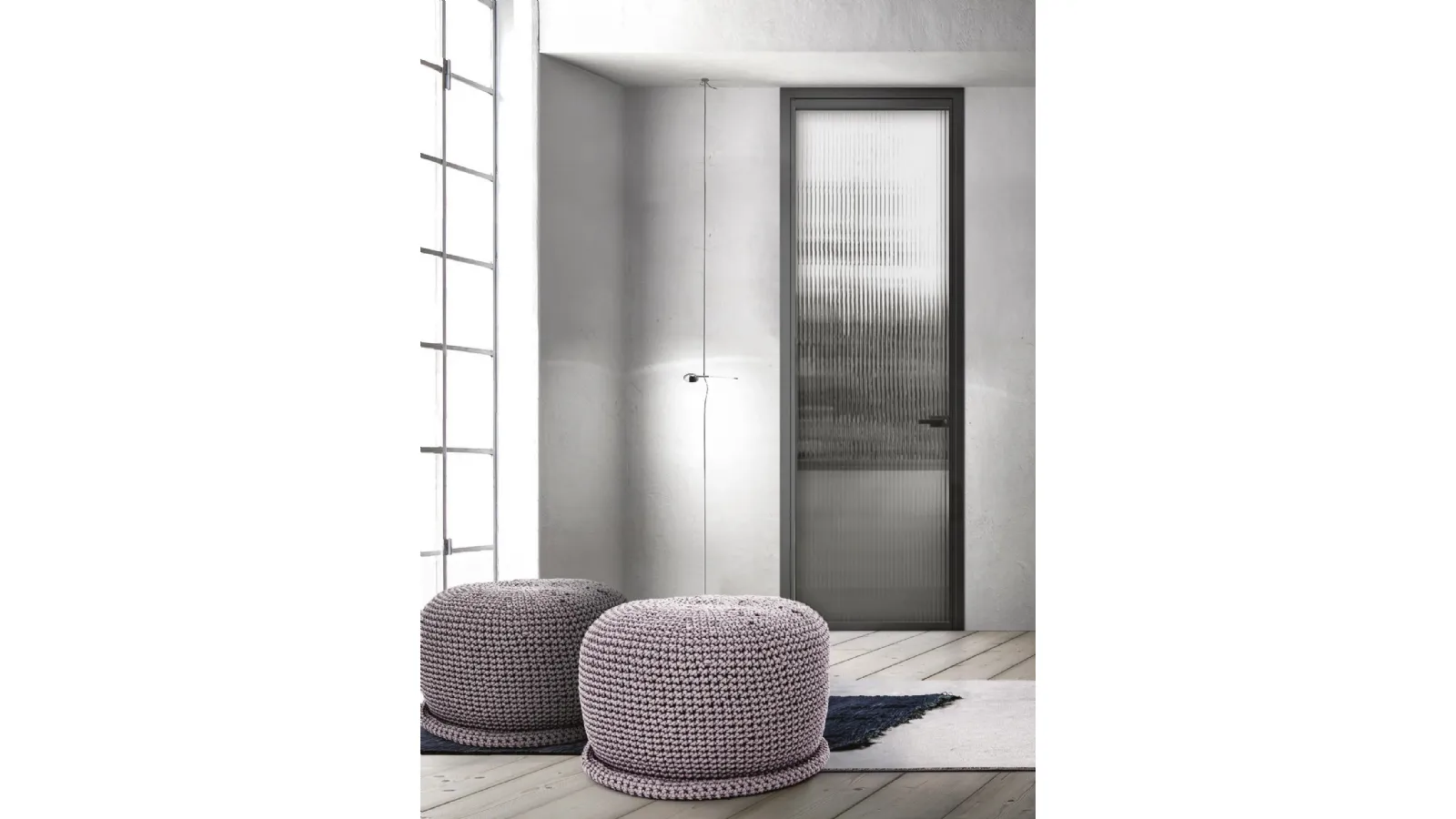 Internal glass door with aluminum frame Zeus Hinged with Frame by Doal