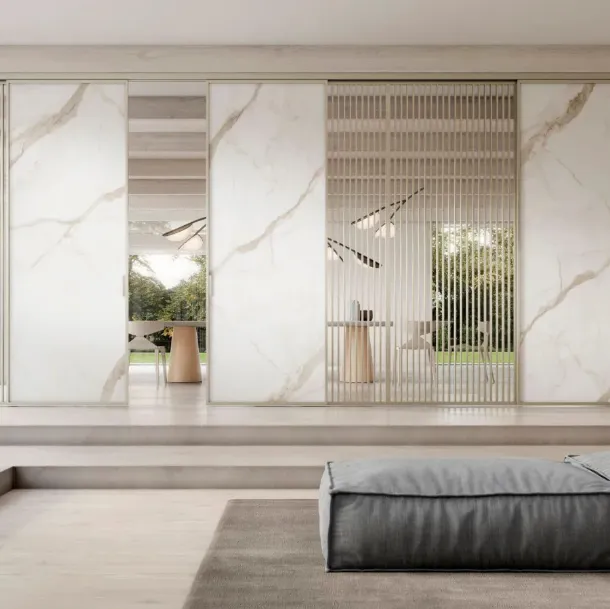 Zeus Suspended Interior Door with Doal Marble Effect