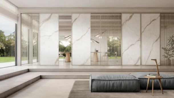 Zeus Suspended Interior Door with Doal Marble Effect