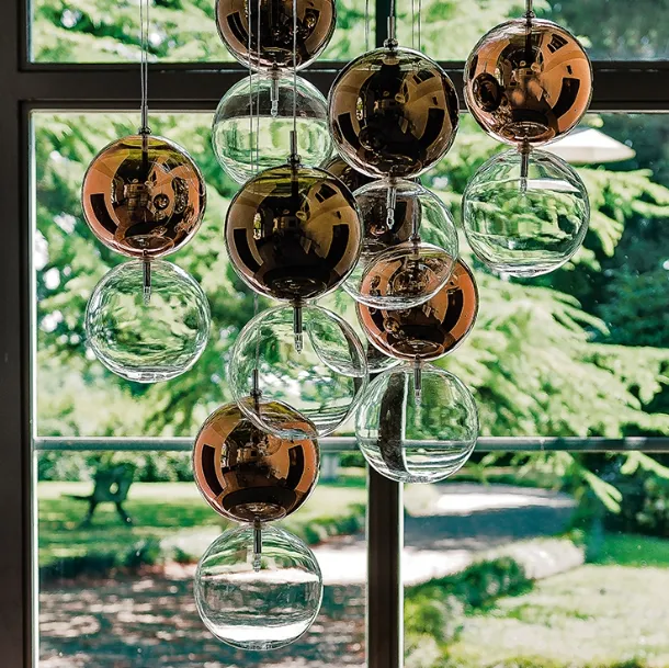 Apollo two-color sphere pendant lamp by Cattelan Italia