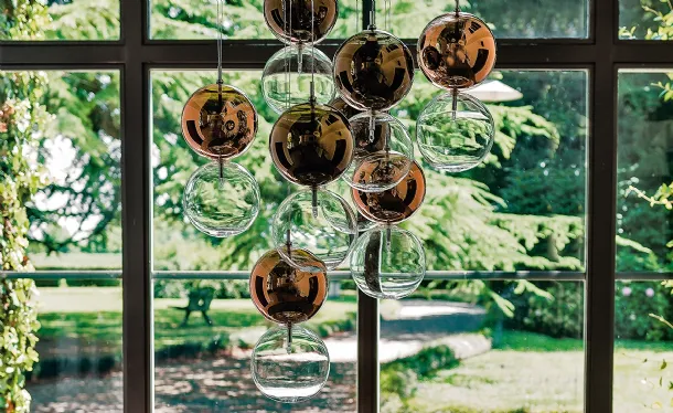 Apollo two-color sphere pendant lamp by Cattelan Italia