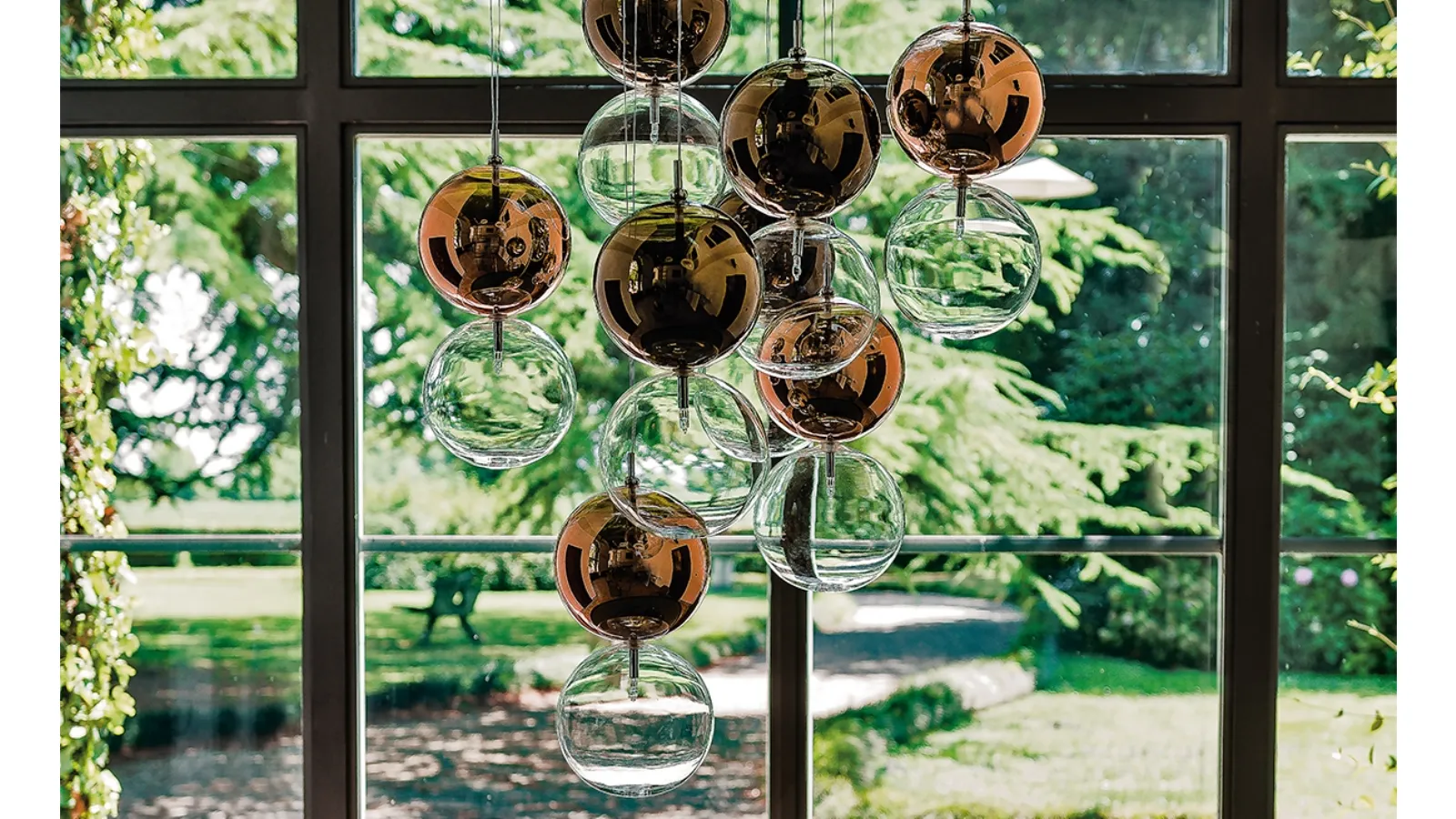 Apollo two-color sphere pendant lamp by Cattelan Italia