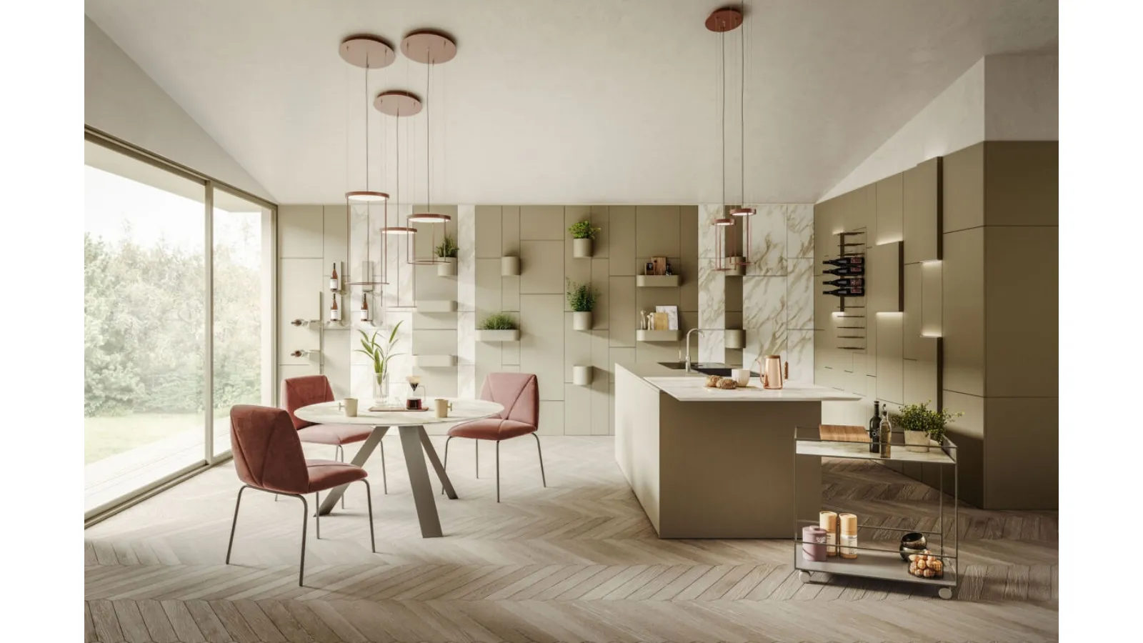 Brassie Round Pendant Lamp by Ronda Design