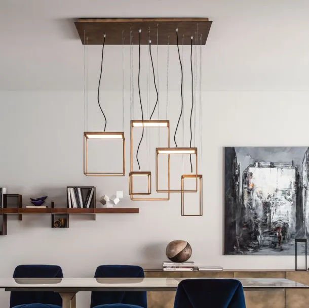 Brassie pendant lamp in metal with essential lines by Ronda Design