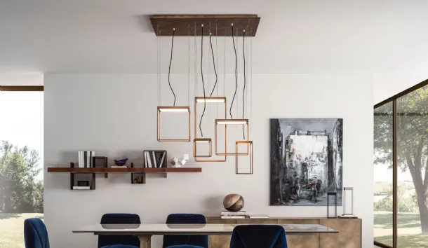 Brassie pendant lamp in metal with essential lines by Ronda Design