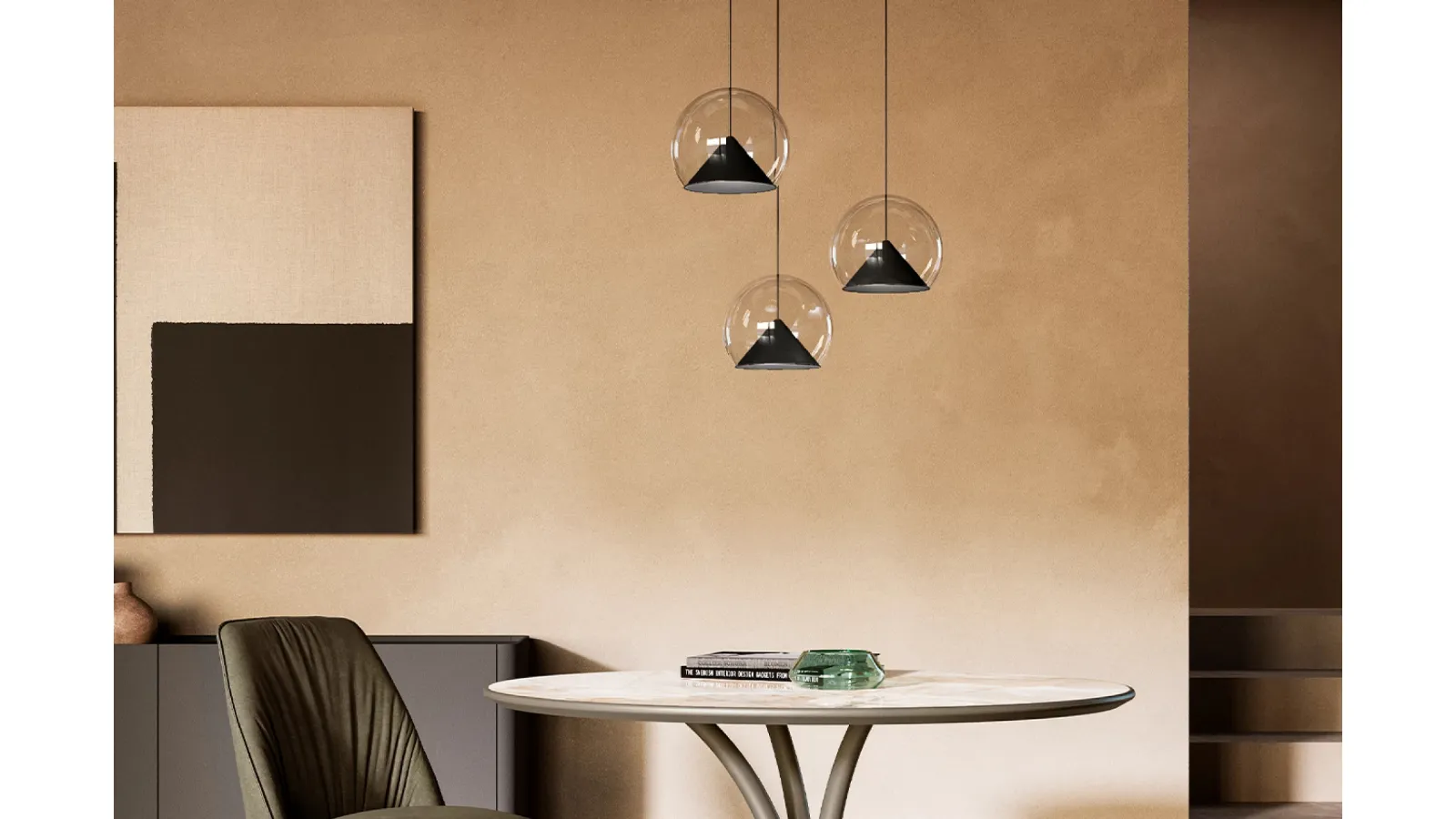 Cherry pendant lamp in metal and glass by Eforma