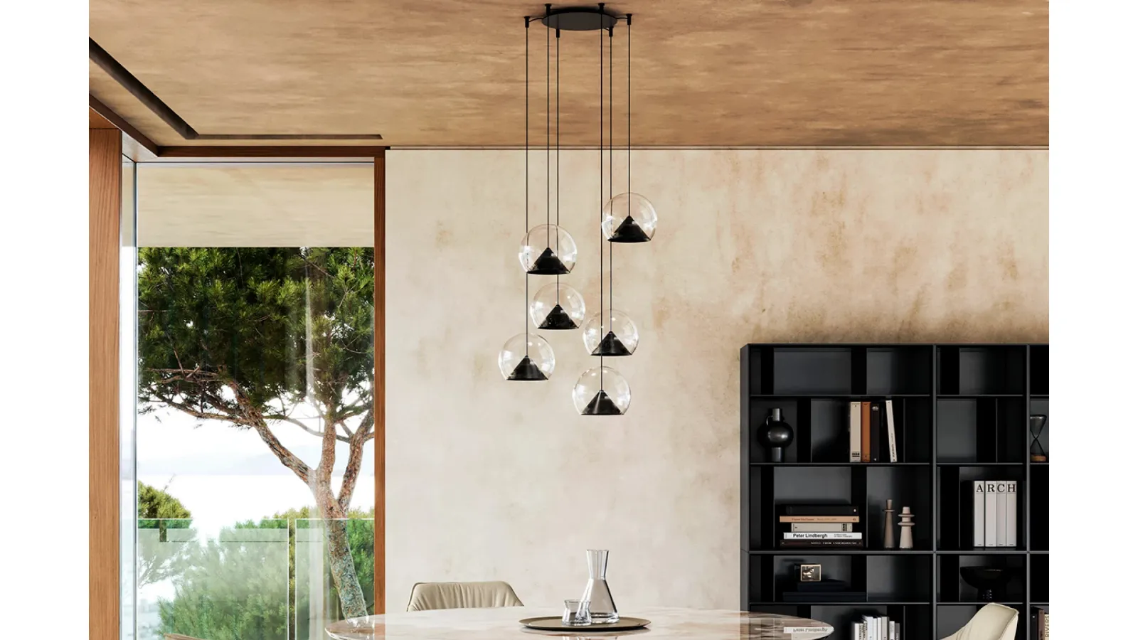 Cherry Pendant Lamp in Metal and Glass by Eforma
