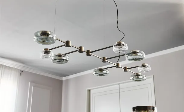 Metal and glass pendant light Circuit by Cattelan Italia