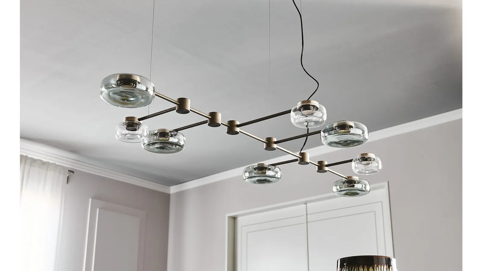 Metal and glass pendant light Circuit by Cattelan Italia