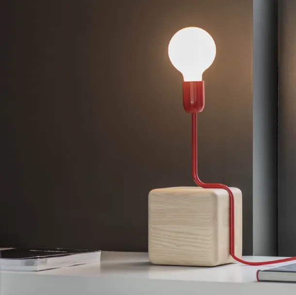 Filo Rosso Table Lamp in Ash and Metal by Natevo
