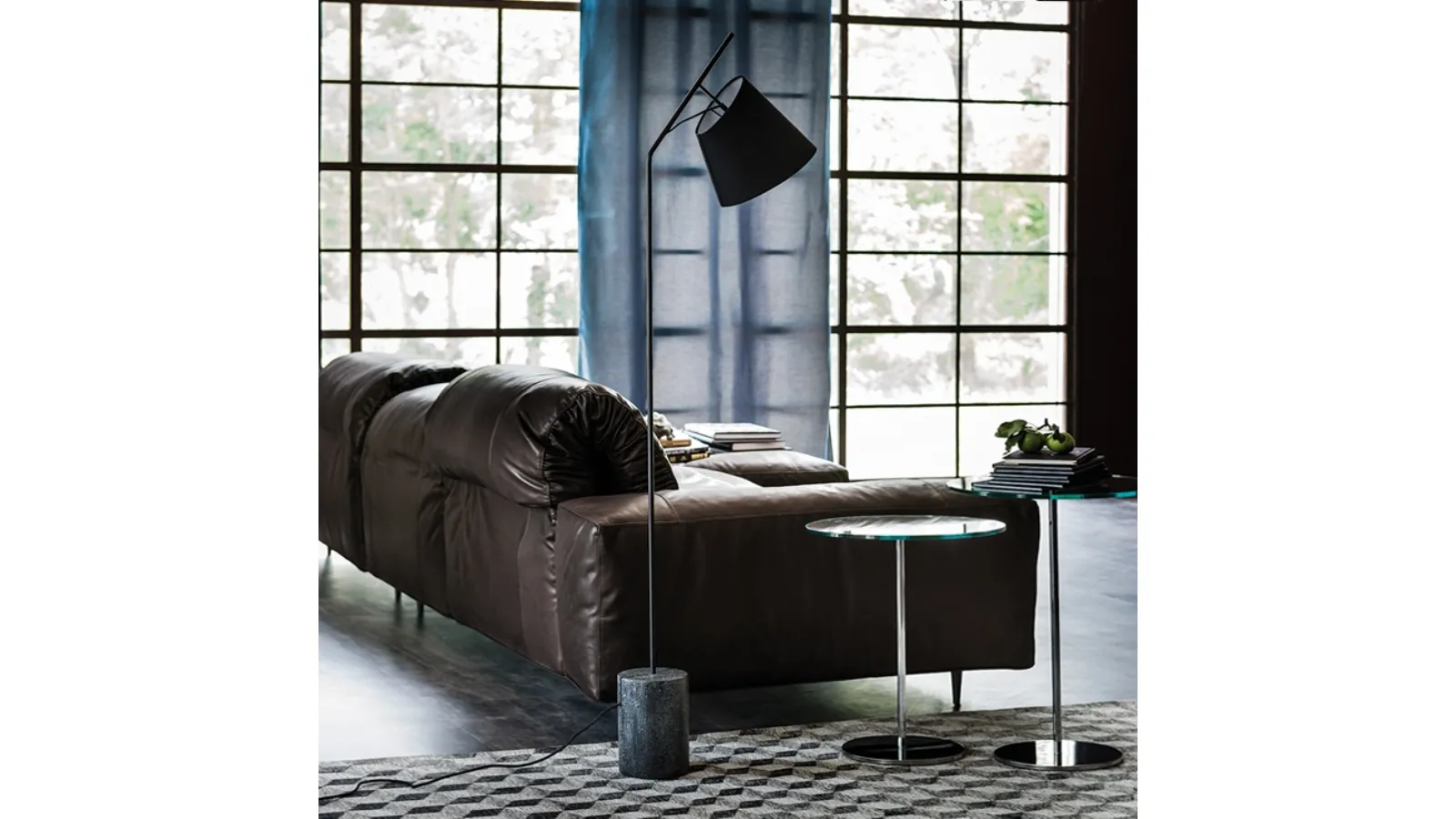 Metal floor lamp with concrete base Karibù by Cattelan Italia