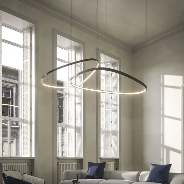 Magellano Magnum pendant lamp in titanium-painted steel by Cattelan Italia