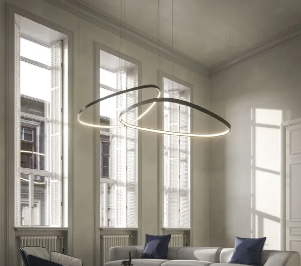 Magellano Magnum pendant lamp in titanium-painted steel by Cattelan Italia