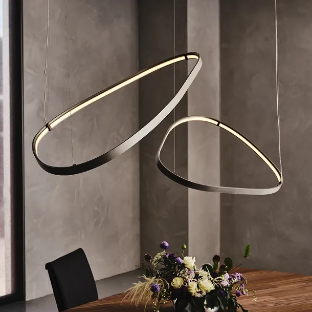 Magellano pendant lamp in titanium-painted steel by Cattelan Italia