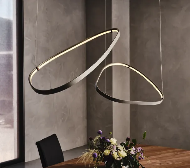 Magellano pendant lamp in titanium-painted steel by Cattelan Italia