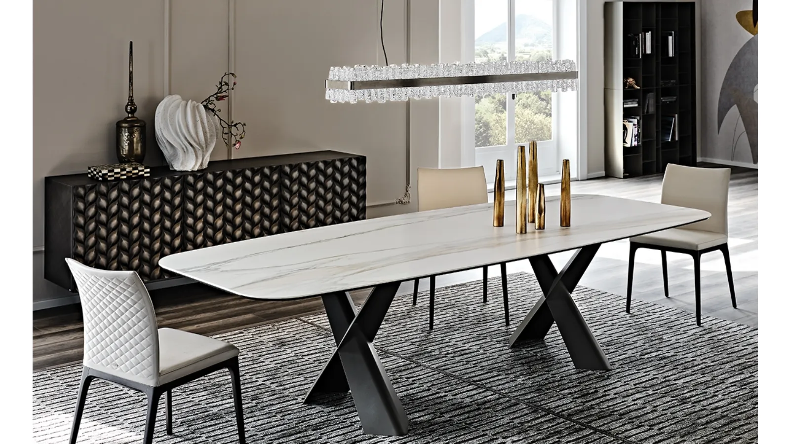 Phoenix glass pendant lamp by Cattelan Italia