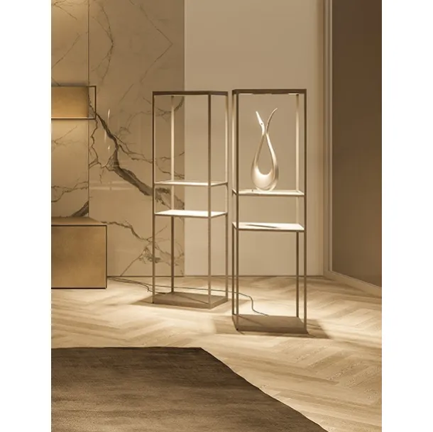 Metal floor lamp with ceramic shelves Pivot by Ronda Design