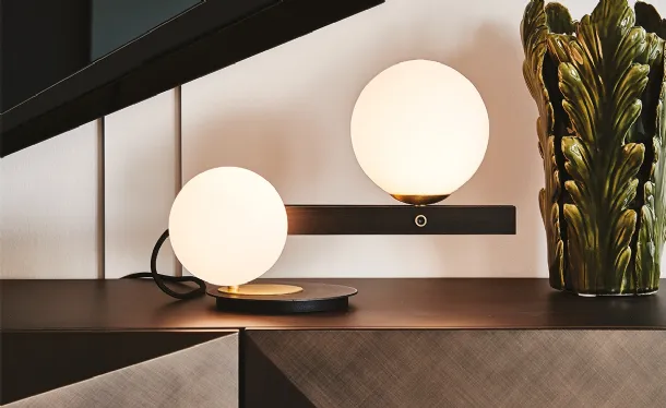 Planeta glass and metal table lamp by Cattelan Italia