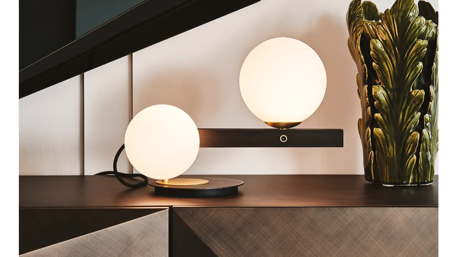 Planeta glass and metal table lamp by Cattelan Italia