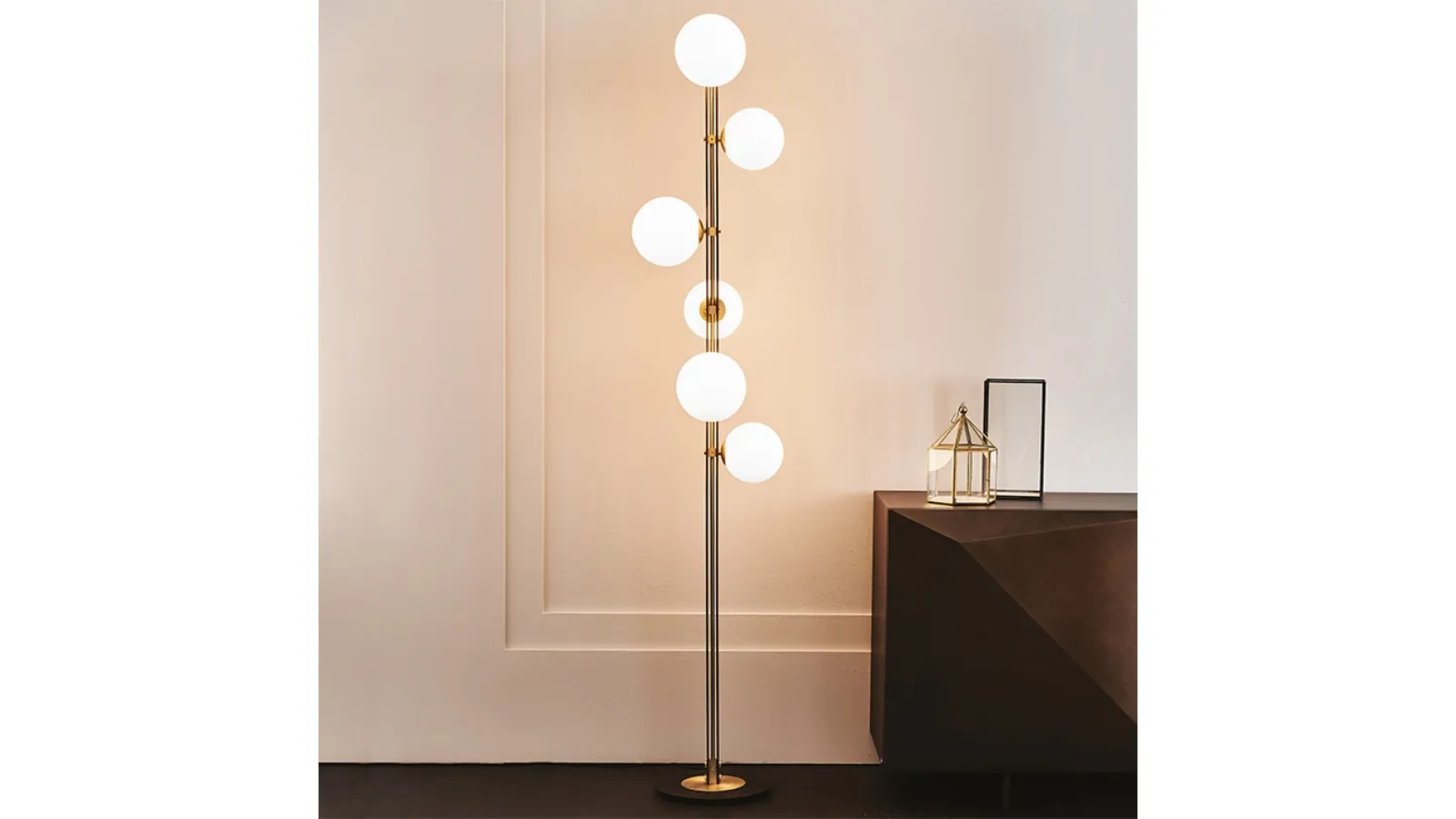 Planeta floor lamp in metal and glass by Cattelan Italia