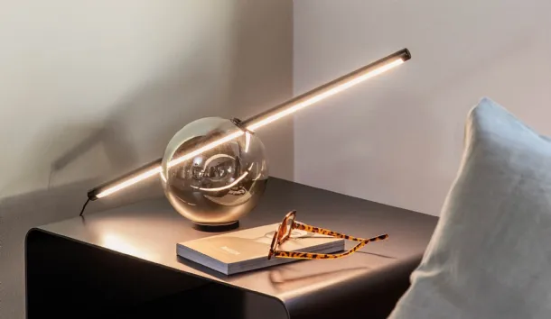 Rugiada Table Lamp with Glass Spherical Base by Natevo
