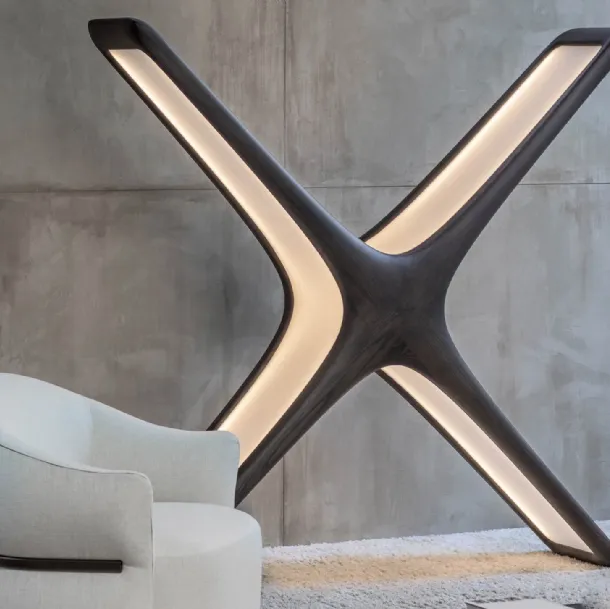 Design floor lamp Staar in solid ash and polycarbonate by Natevo