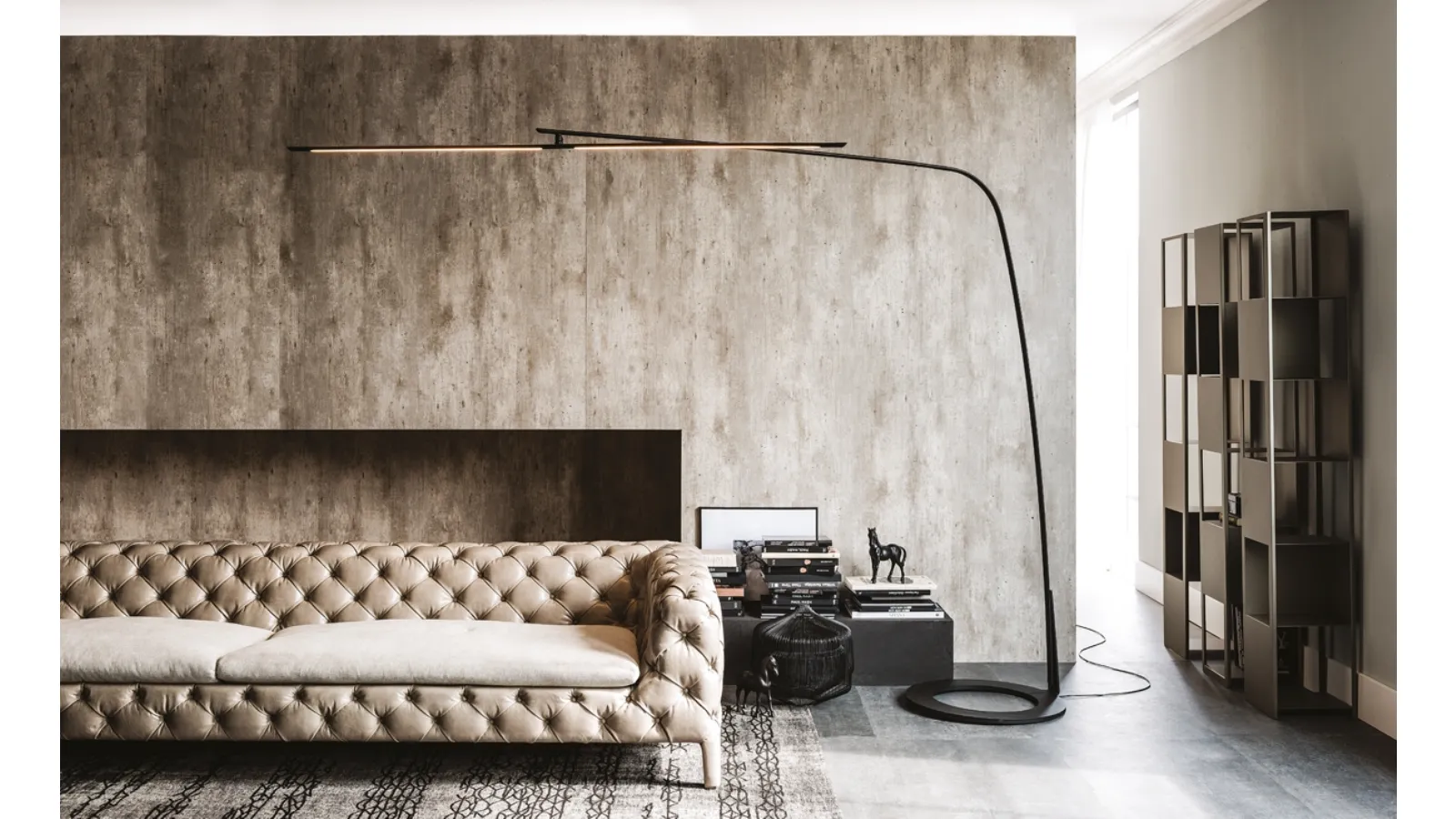 Floor lamp in painted steel with Stealth LED light by Cattelan Italia