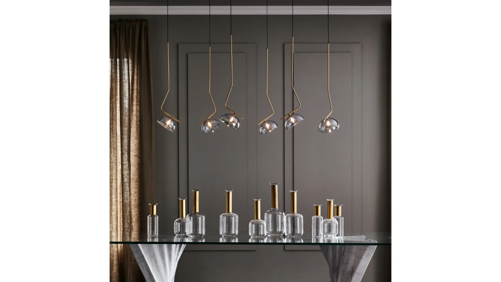 Sunset metal and glass pendant lamp by Cattelan Italia