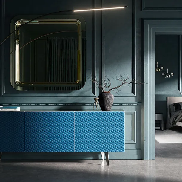 Madia Absolut with doors upholstered in leather by Cattelan Italia