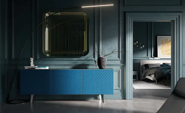 Madia Absolut with doors upholstered in leather by Cattelan Italia