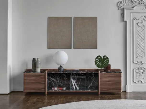 Akeru Sideboard in Wood and Marble by Porada