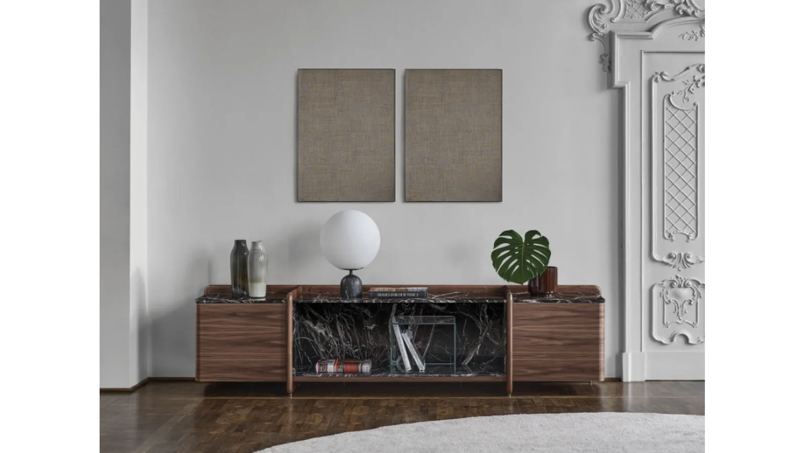 Akeru Sideboard in Wood and Marble by Porada