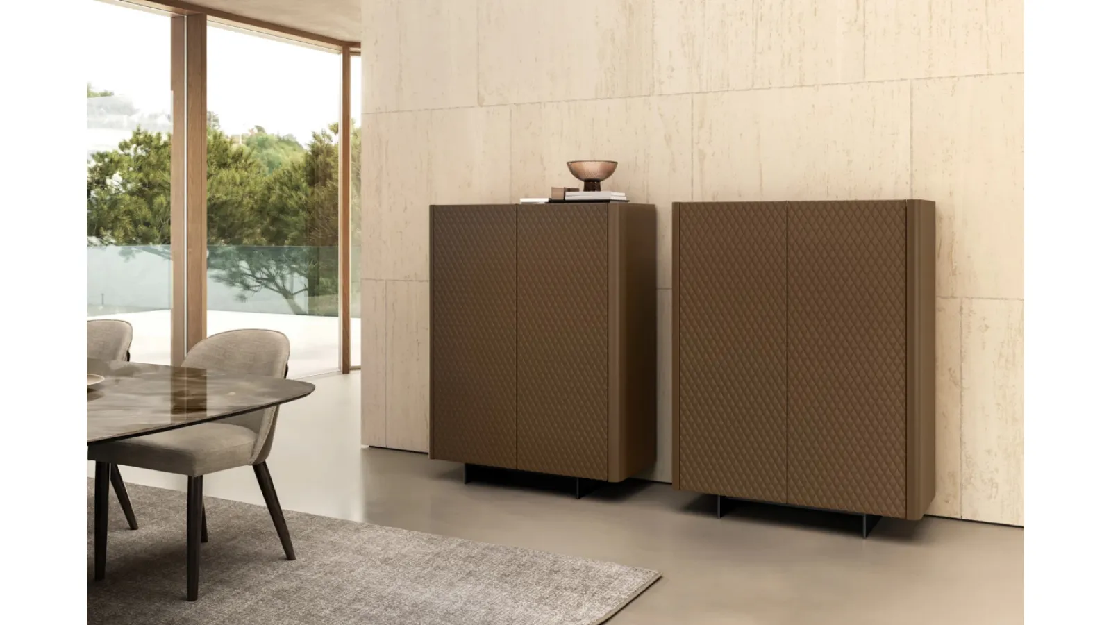 Vertical Madia upholstered in Alma Diamond leather by Eforma