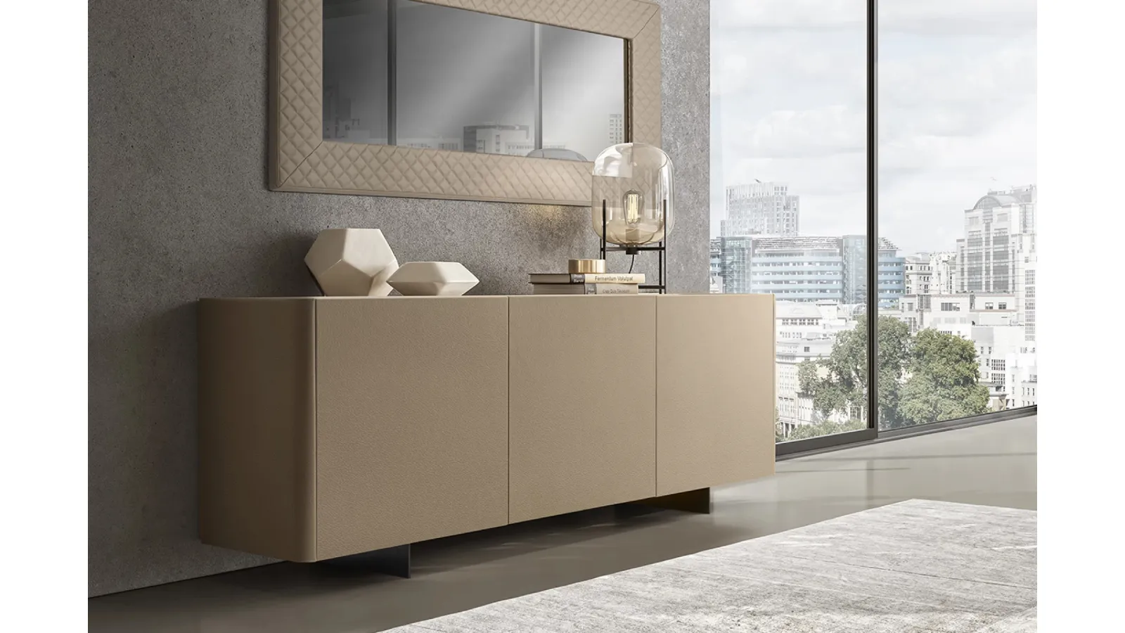 Alma leather-clad sideboard by Eforma