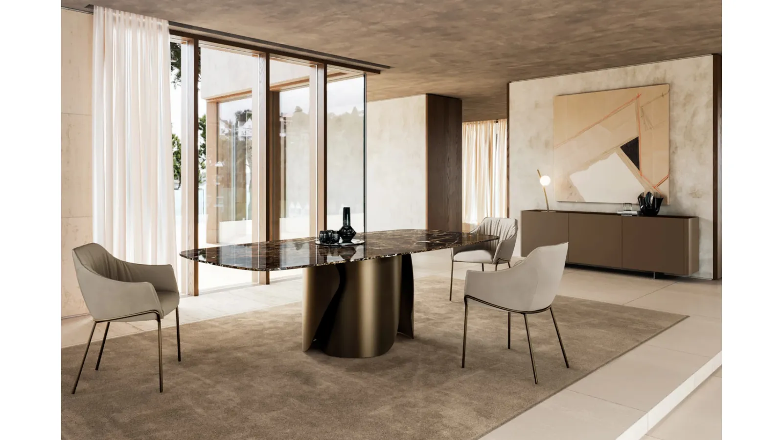 Alma leather-clad sideboard by Eforma