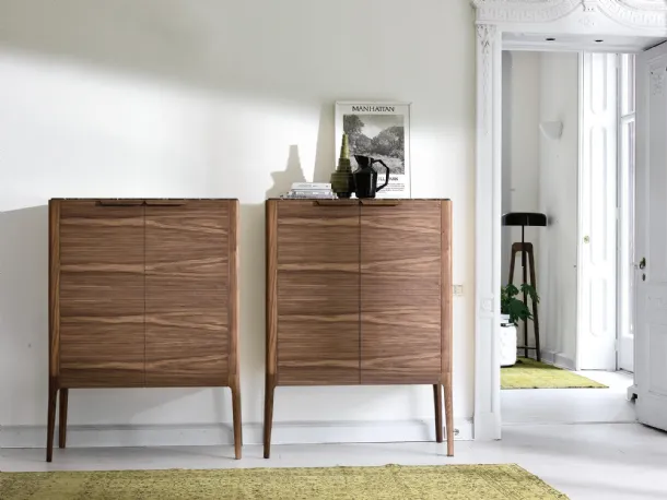 Cabinet in Canaletto walnut with hinged doors Atlante by Porada