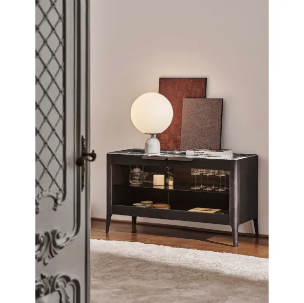 Madia Atlante 06 in wood with glass doors by Porada
