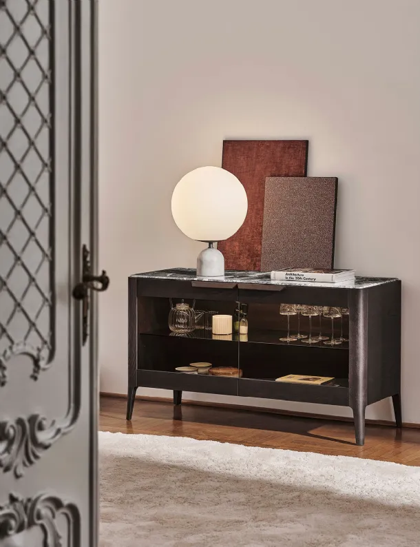 Madia Atlante 06 in wood with glass doors by Porada