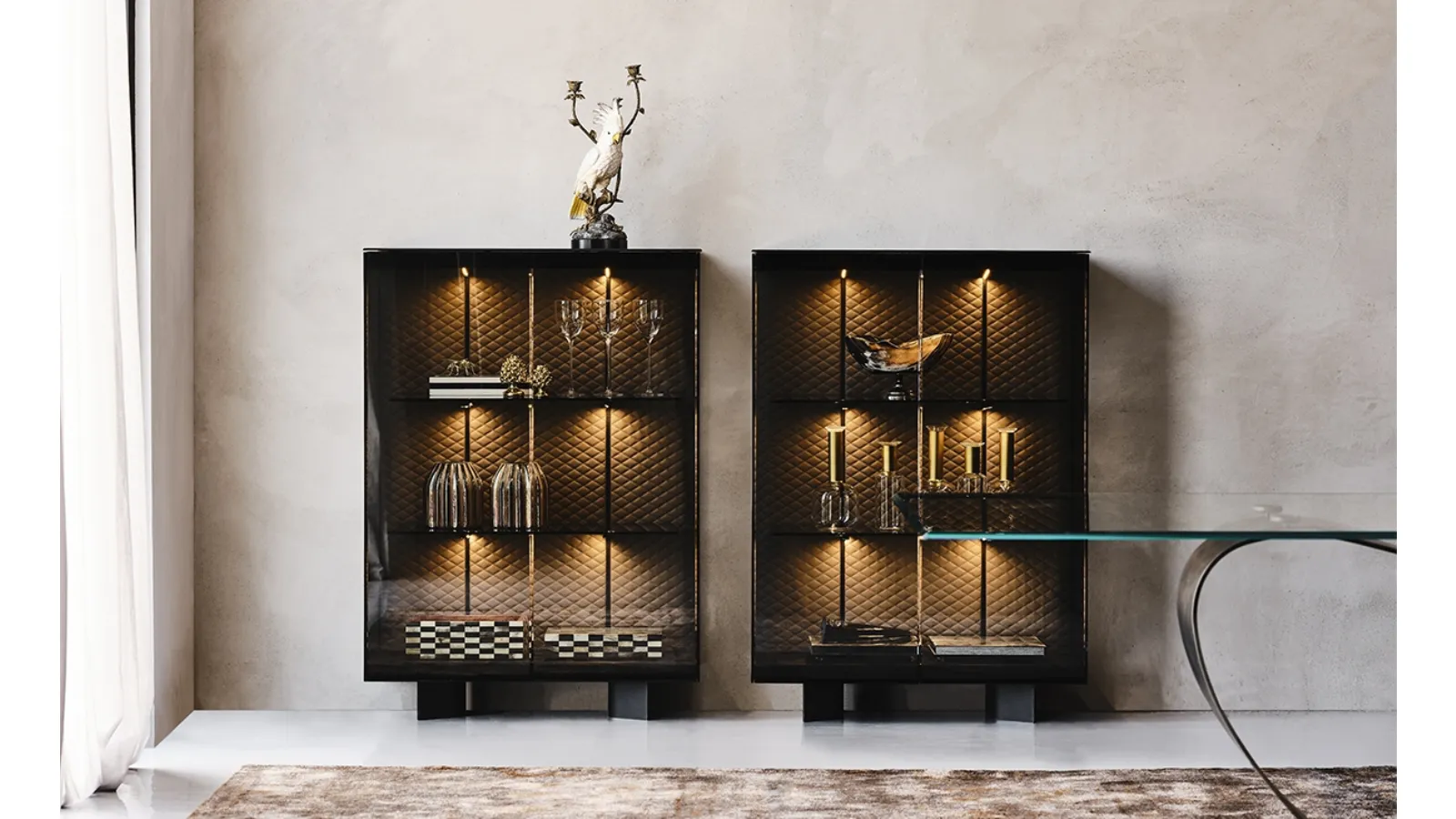 Madia in crystal with quilted faux leather inner backrest, Boutique Alta by Cattelan Italia