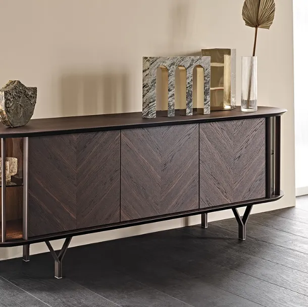 Wooden Madia with metal inserts Costes by Cattelan Italia