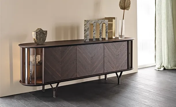 Wooden Madia with metal inserts Costes by Cattelan Italia