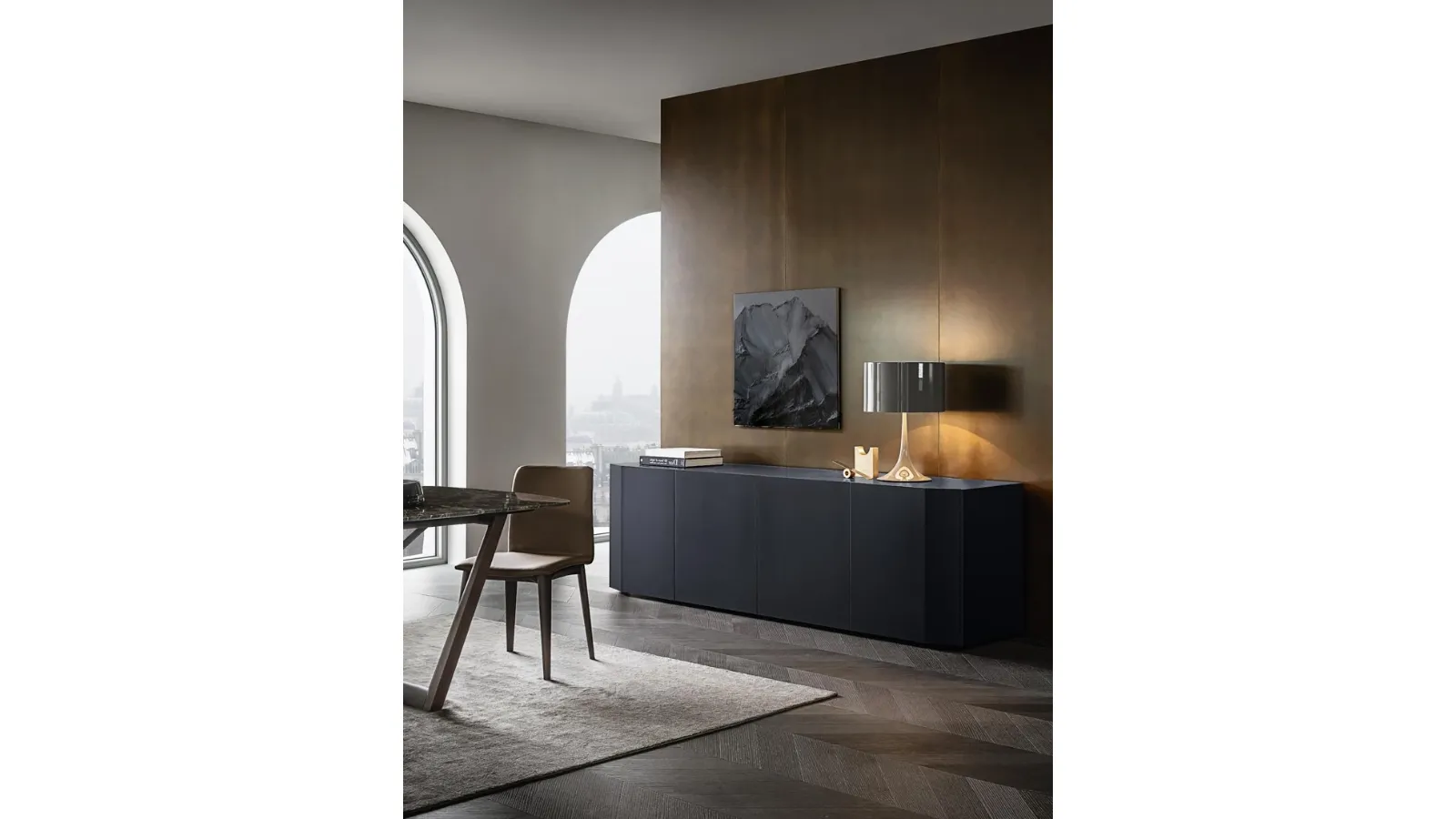 Madia Diamond in lacquered oak by Giellesse