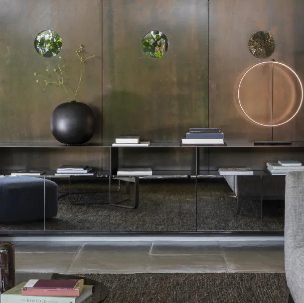 Madia Foglio with mirrored doors by Flou