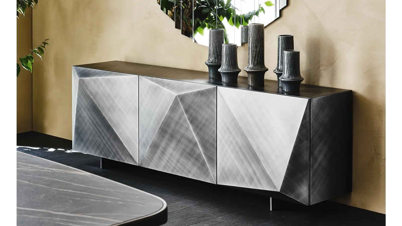 Kayak Madia in lacquered wood Brushed Grey by Cattelan Italia
