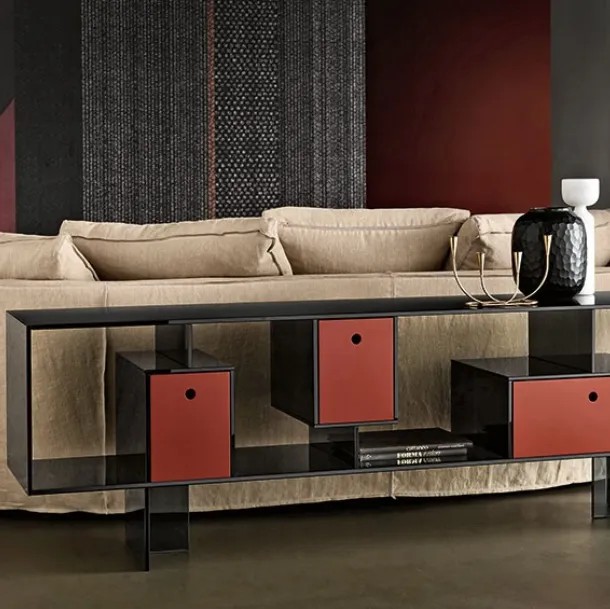 Liber M glass sideboard by Tonelli