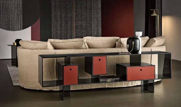 Liber M glass sideboard by Tonelli