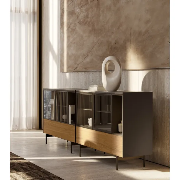 Madia LT40 in walnut and glass by Lema