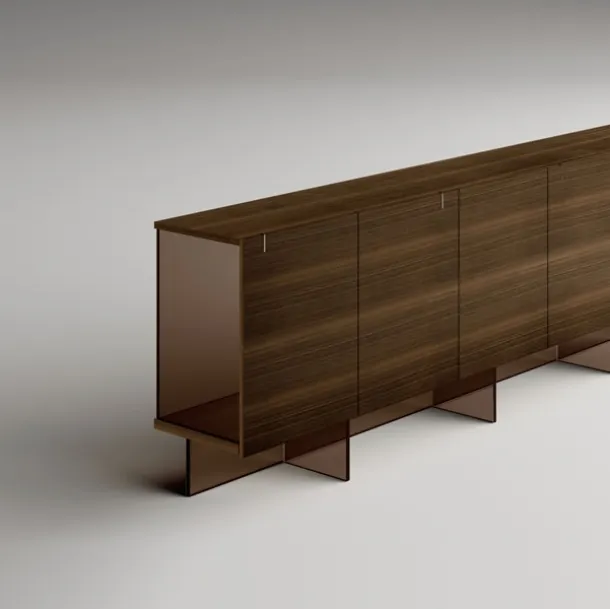 Wooden Madia with glass base Major by Tonelli