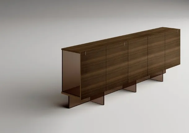 Wooden Madia with glass base Major by Tonelli