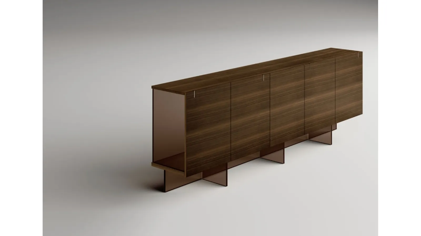 Wooden Madia with glass base Major by Tonelli
